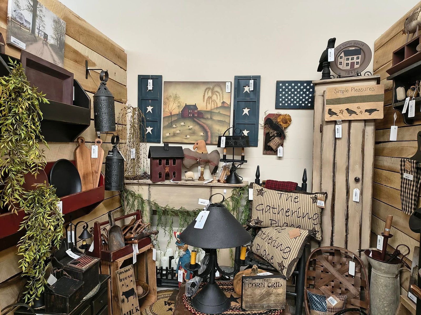 Primitive decor display inside Malita's Place